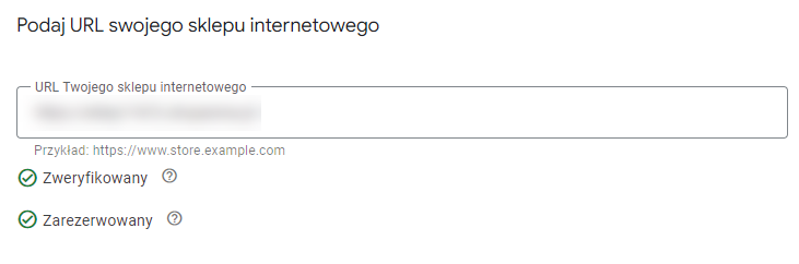 Po prawidłowej weryfikacji w panelu Google Merchant Center zobaczysz odpowiedni komunikat Panel Google Merchant Center weryfikacja sklepu internetowego