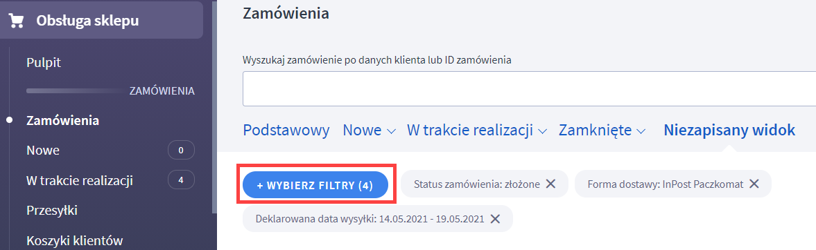 Panel administracyjny > Obsługa sklepu > Zamówienia