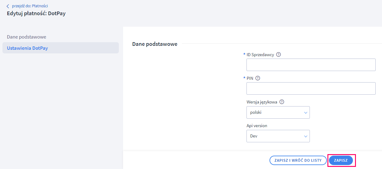 Konfiguracja Shoper Dotpay