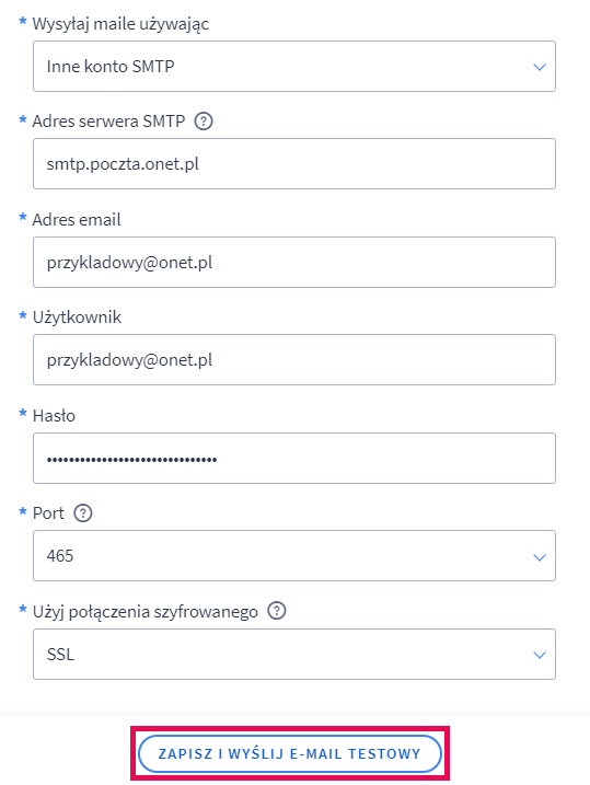 Panel administracyjny sklepu > Ustawienia > Ogólne > Adres e-mail > Inne konto SMTP