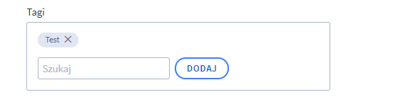 Wybierz tagi dla tworzonej treści wpisu na bloga sklepu Panel administracyjny sklepu > Wygląd i treści > Blog > Lista wpisów > Dodawanie wpisu > Tagi