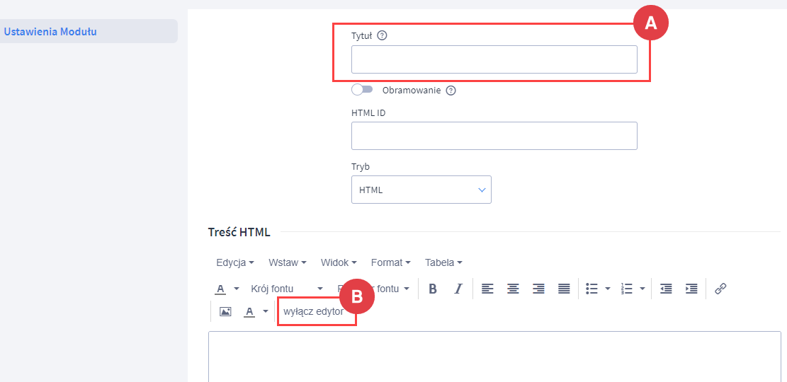 Panel administracyjny > Wygląd i treści > Wygląd sklepu > Obecny szablon graficzny > Moduły > Stary konfigurator