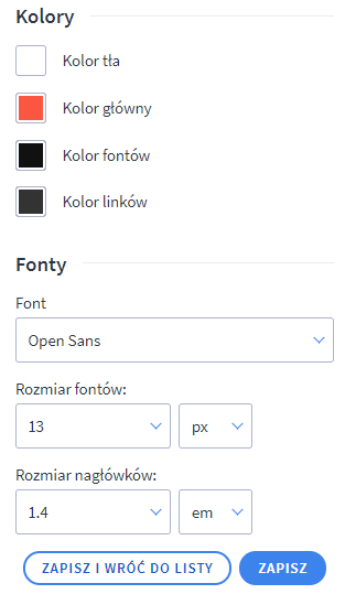 Możesz zmienić kolorystykę sklepu oraz krój czcionki Edytor stylu w starym konfiguratorze modułów