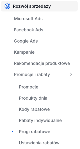 Lokalizacja progów rabatowych w sklepie Shoper