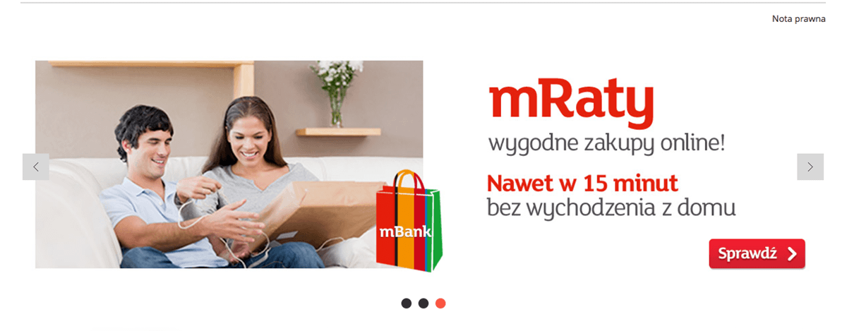 Slider z grafiką mBank mRaty na stronę sklepu