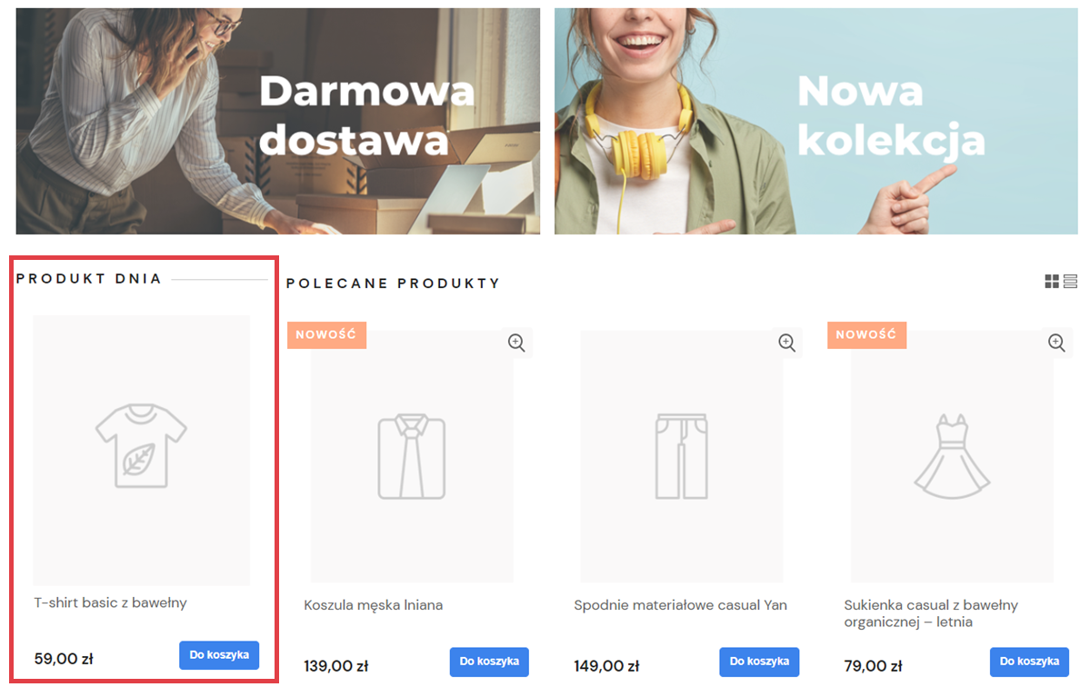 Strona główna sklepu Shoper > Moduł > Produkt dnia