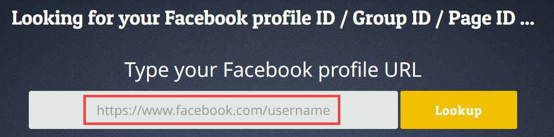 Numer ID konta na Facebooku na stronie Lookup-ID.com
