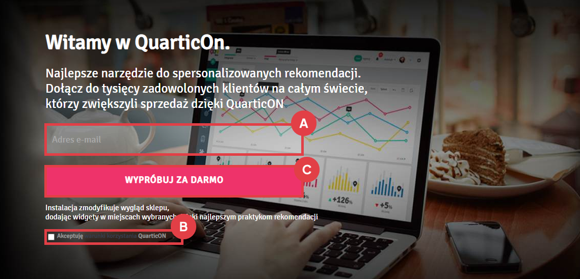 Panel administracyjny sklepu > Dodatki i integracje > Moje aplikacje > QuarticOn > Konto