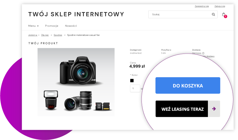 Sklep internetowy Shoper > Karta produktu > Weź leasing teraz