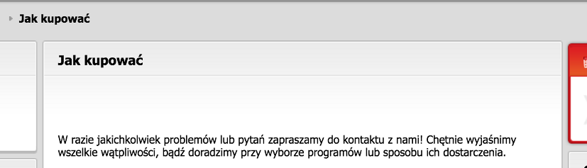 Zamieść odpowiednią ilość informacji o procesie kupowania w e-sklepie
