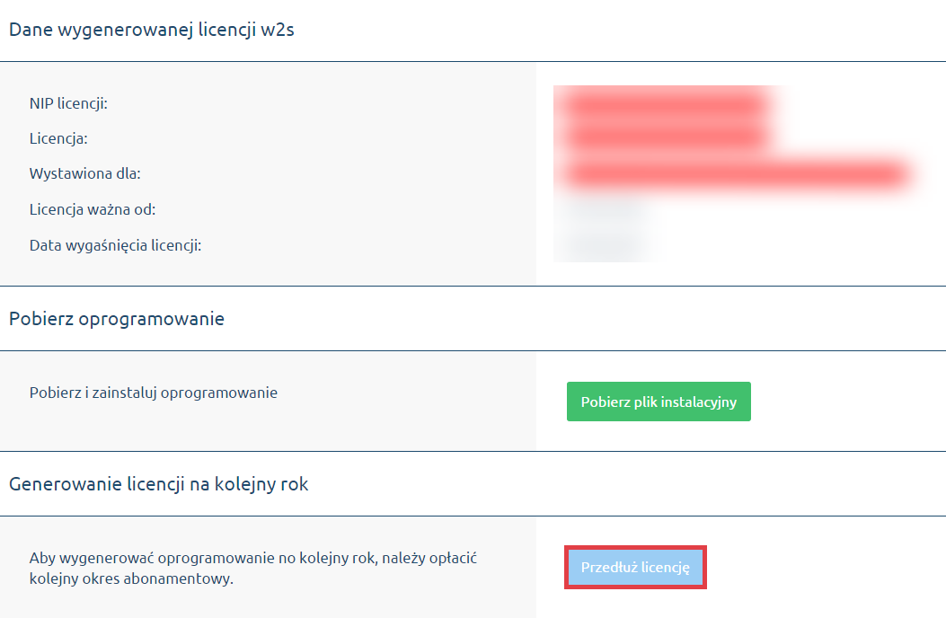 Przedłuż licencję na kolejny okres abonamentowy Panel administracyjny sklepu > Dodatki i integracje > Moje aplikacje > Integracja z WF-MAG > Dane wygenerowanej licencji