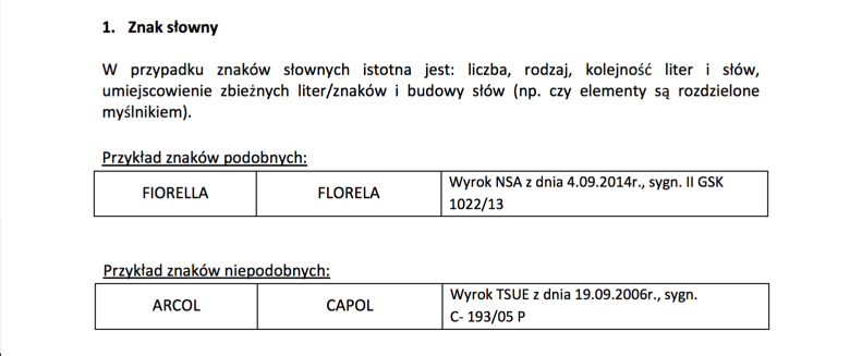 Co jest istotne w przypadku znaku słownego? Przykład znaków podobnych