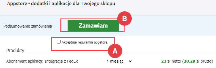 Zainstaluj aplikację Panel administracyjny > Dodatki i integracje > Aplikacje