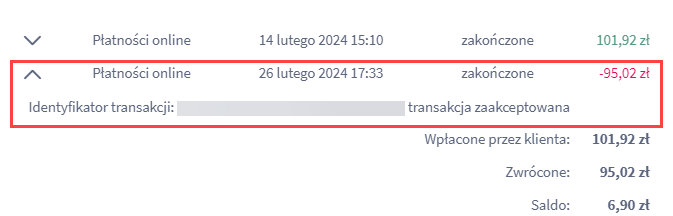 Panel administracyjny > Obsługa sklepu > Zamówienia > Edycja zamówienia > zarządzanie transakcjami