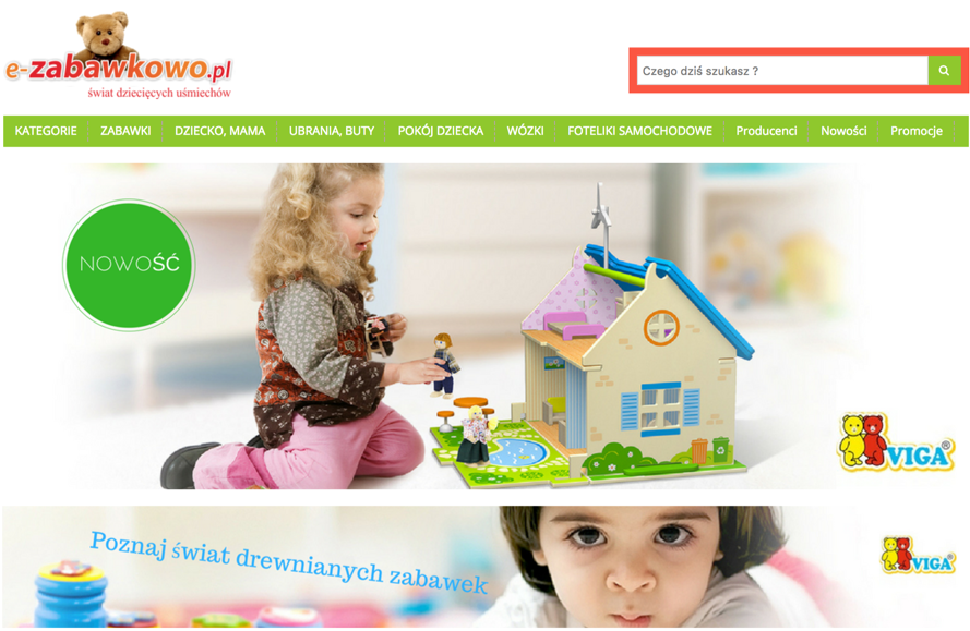 Oferta sklepu internetowego z branży zabawkowej
