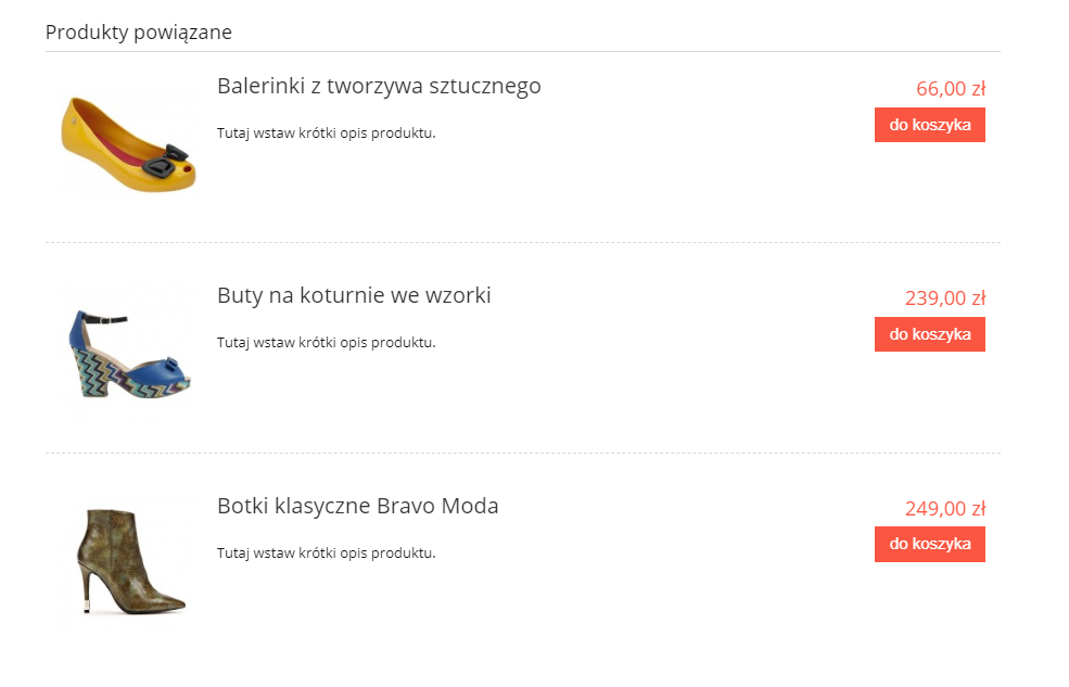 Front sklepu internetowego > Karta produktu > Powiązane produkty