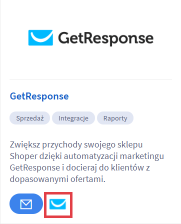Skonfiguruj aplikację GetResponse po instalacji w sklepie Shoper