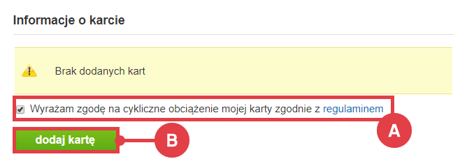 Dodaj kartę płatniczą w Panelu klienta Shoper Panel klienta > Karty płatnicze > Dodawanie karty