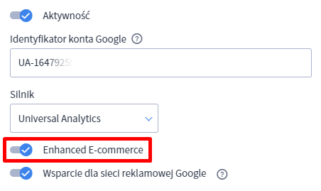 W sklepie internetowym Shoper włącz opcję Enhanced E-commerce w Panelu administracyjnym sklepu
