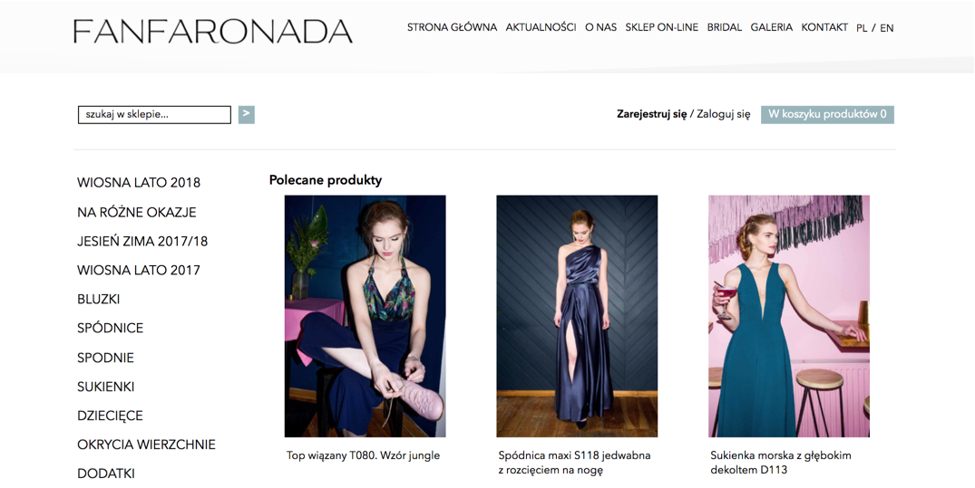 Oferta sukienek marki Fanfaronada w sklepie internetowym Sklep Fanfaronada przeniósł się z licencji samodzielnej na model abonamentowy