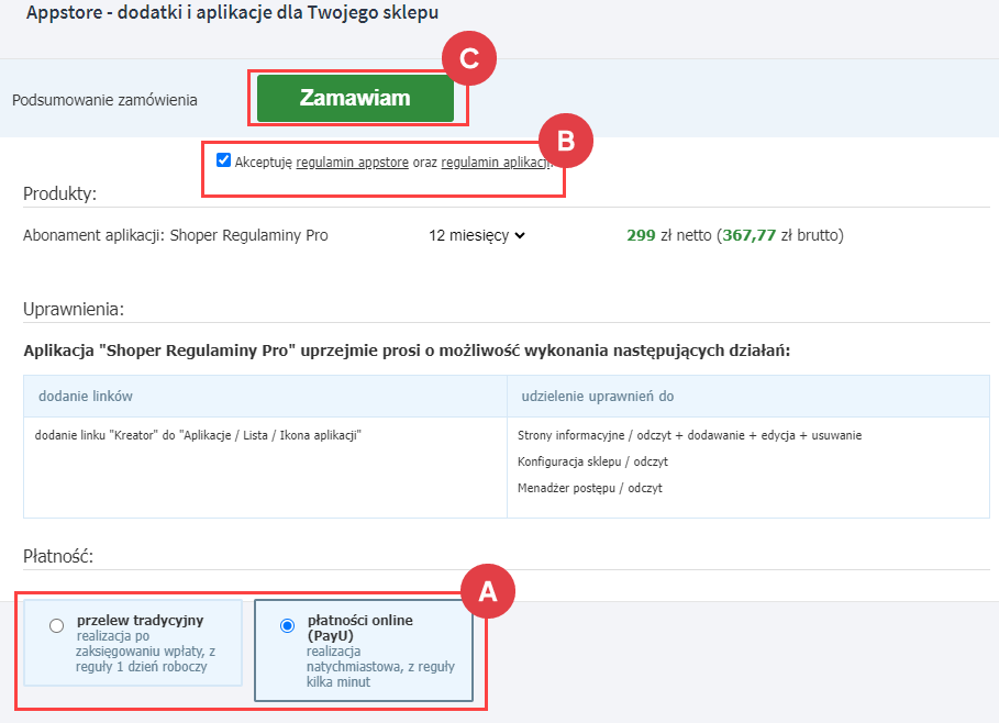 panel administracyjny > Dodatki i integracje > Aplikacje > Instalacja aplikacji