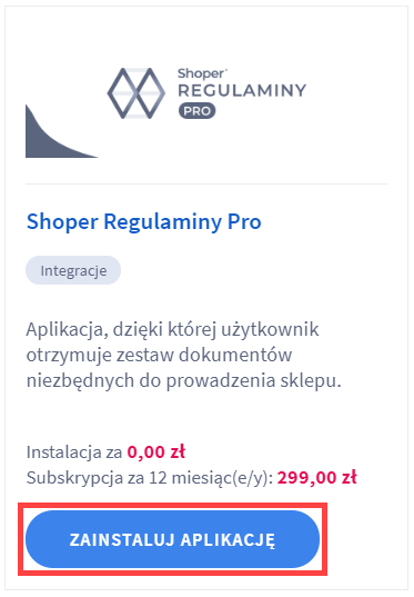 Panel administracyjny > Dodatki i integracje > Aplikacje > wyszukiwanie