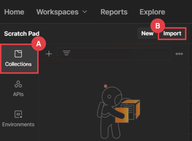 Import gotowej kolekcji z requestami w programie Postman Program Postman > Collections > Import