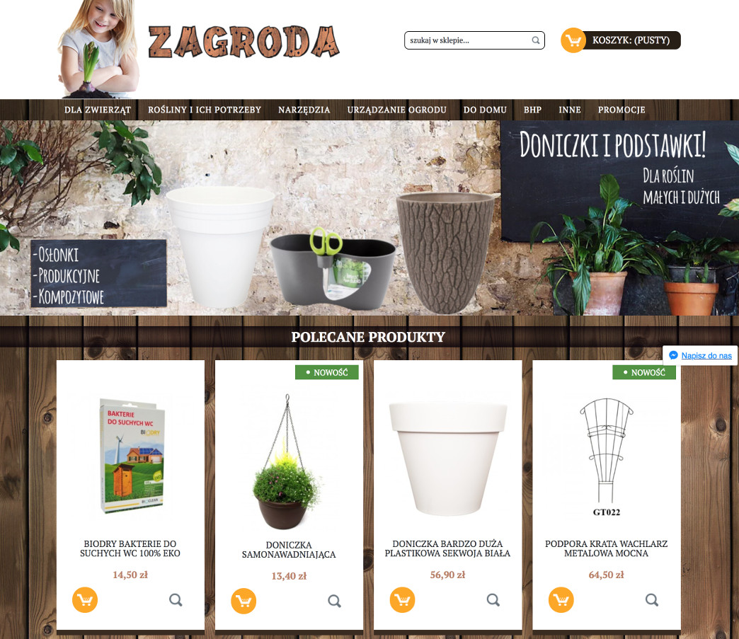 Sprzedaż artykułów ogrodniczych w internecie