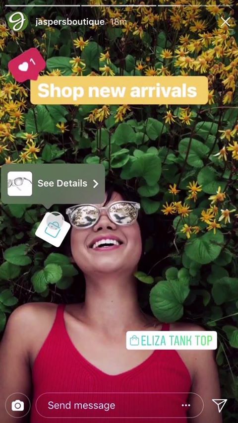 Utwórz post zakupowy na Instagramie Zakupy w Instagram > Widok Stories