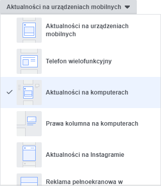 Podgląd wyglądu tworzonej reklamy Facebook Ads (np. aktualności na komputerach) Podgląd wyglądu tworzonej reklamy Facebook Ads (np. aktualności na komputerach)