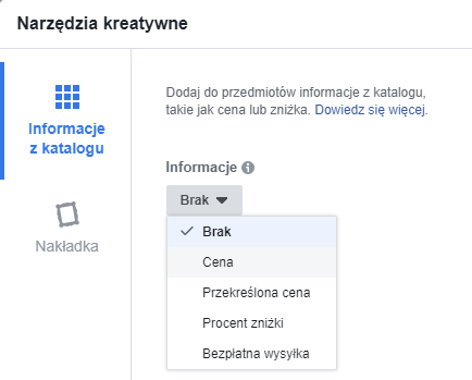 Dodawanie do produktów informacji z katalogu (np. cena lub obniżka ceny) Dodawanie do produktów informacji z katalogu (np. cena lub obniżka ceny)