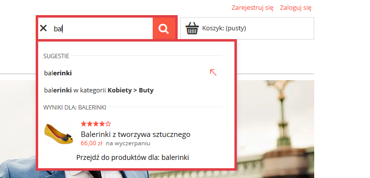 Strona sklepu Shoper > Wyszukiwarka