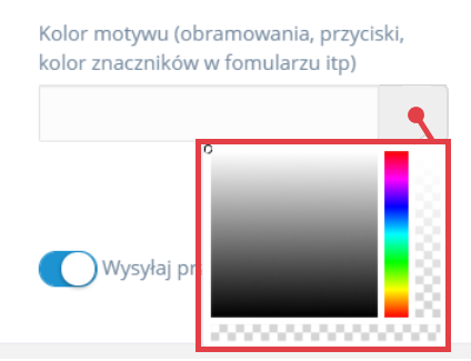 Panel administracyjny sklepu > Dodatki i integracje > Moje aplikacje > Getreview > Tworzenie widgetu opinii > E-maile po zakupie > Kolor motywu