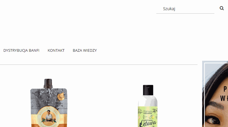 Przykład działania automatycznej korekty sugestii w wyszukiwarce sklepu Obsługa literówek w wyszukiwarce sklepu Shoper Premium