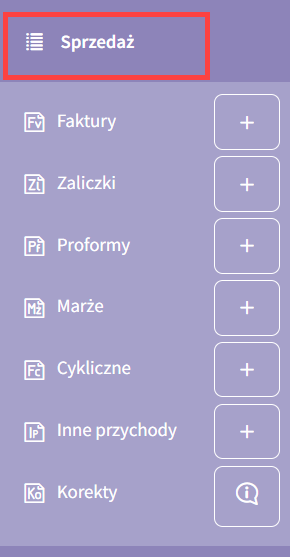 Przejdź do sekcji: Sprzedaż w menu po lewej stronie ekranu
