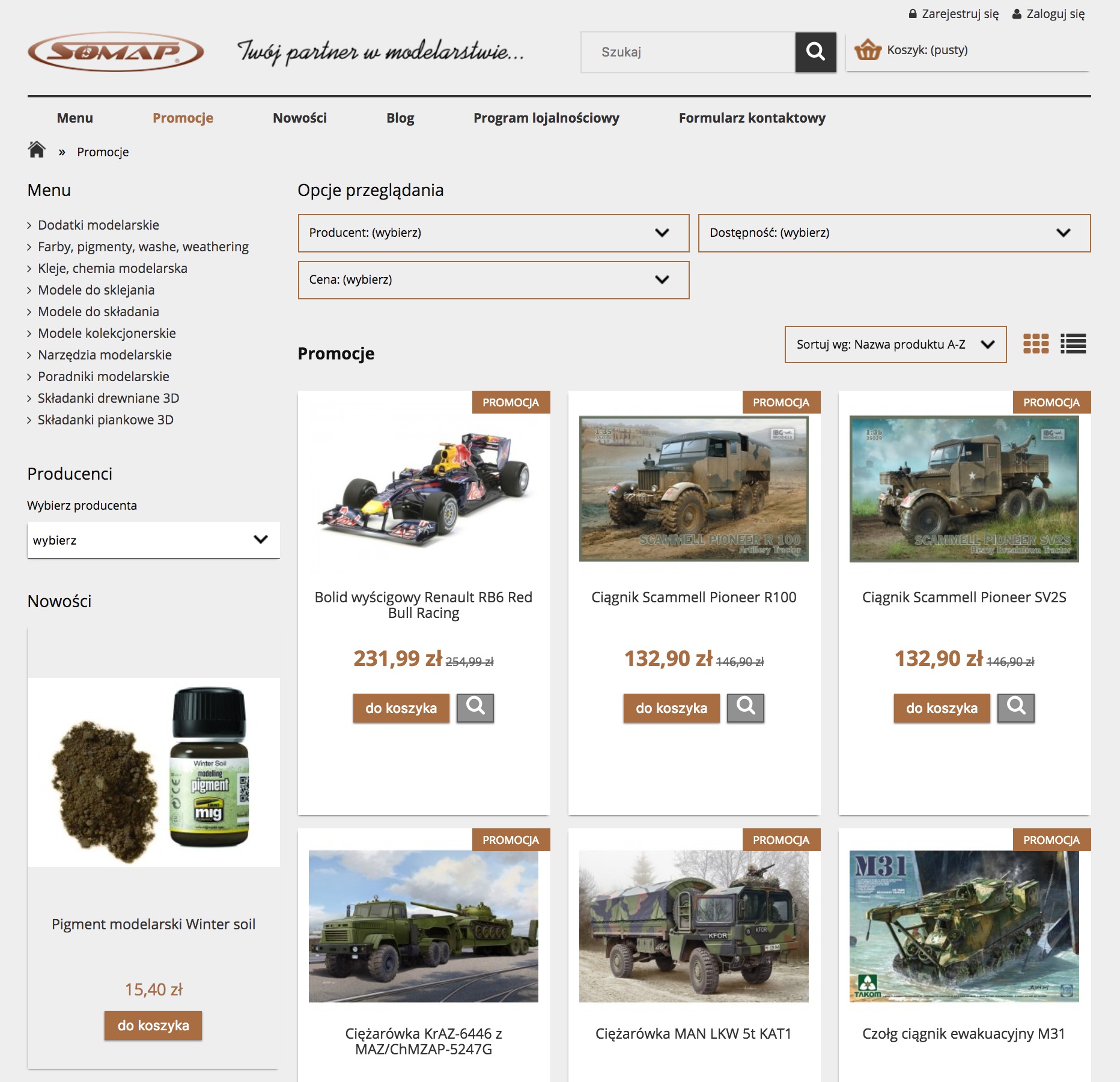 Oferta sklepu modelarskiego Somap.pl