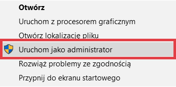 Uruchom program WAPRO Mag jako administrator Program WAPRO Mag > Uruchomienie