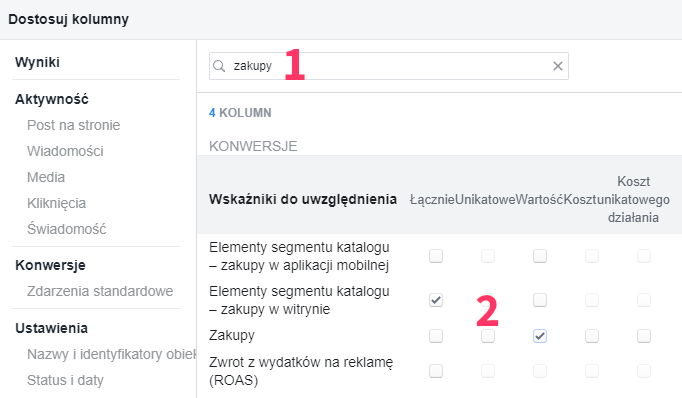 Tabela miar, które można wyświetlać. Wybierz liczbę transakcji i wartość Tabela miar, które można wyświetlać. Wybierz liczbę transakcji i wartość