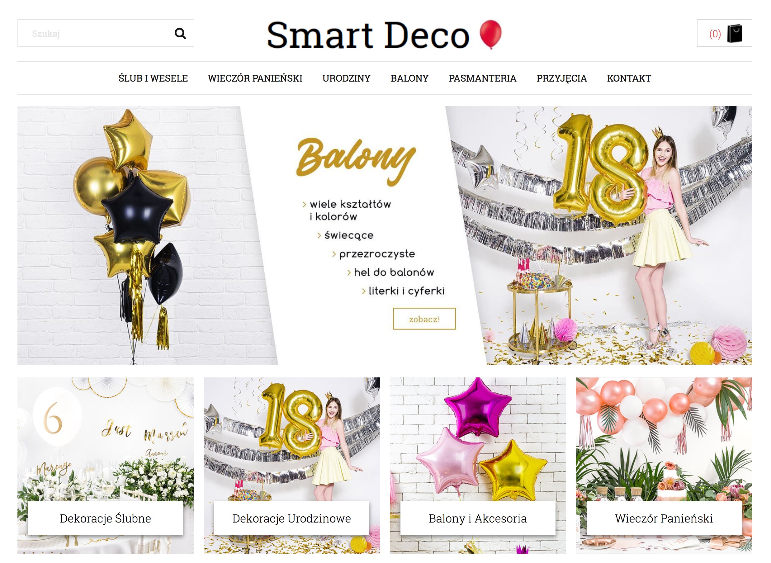 Strona główna sklepu Smart Deco Widok strony głównej sklepu Smart Deco