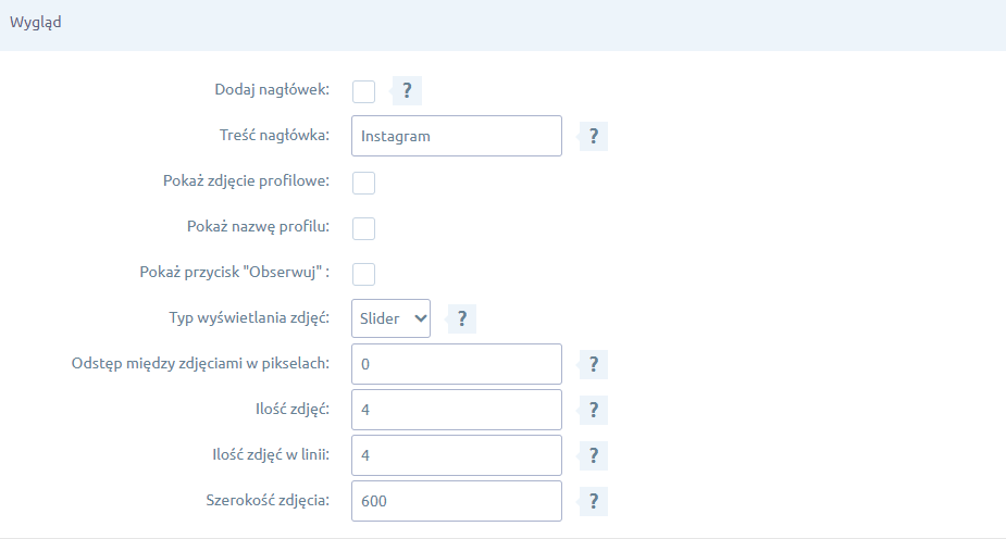 Panel administracyjny sklepu > Dodatki i integracje > Moje aplikacje > Instagram Widget - integracja z Instagramem > Wygląd
