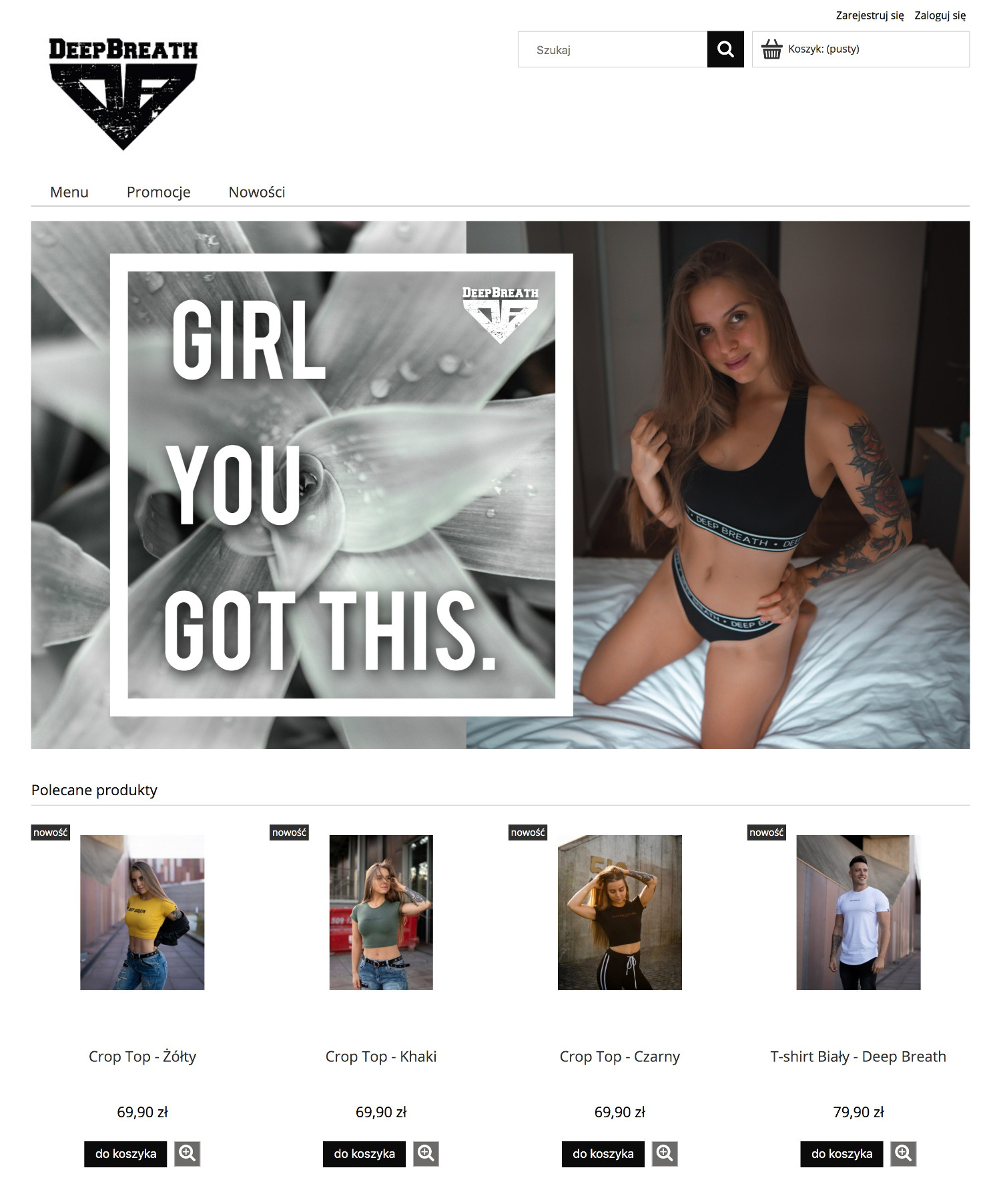 Oferta sklepu Deepbreath.pl z akcesoriami do treningu Poznaj sklep internetowy stworzony przez parę sportowców