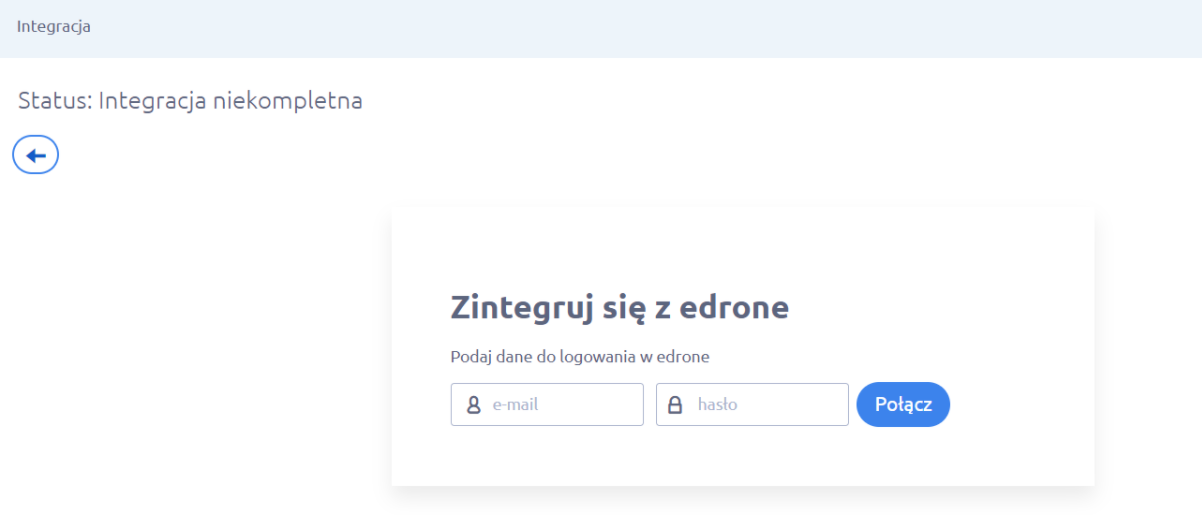 Panel administracyjny sklepu > Dodatki i integracje > Moje aplikacje > edrone > Integracja > Logowanie