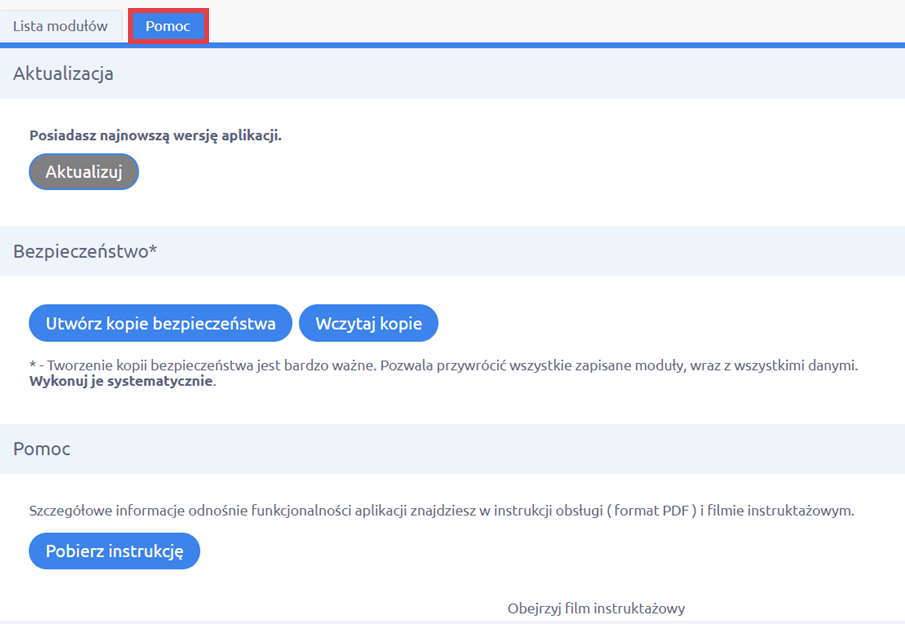 Panel administracyjny sklepu > Dodatki i integracje > Moje aplikacje > Wyprzedaże / Sekcje produktowe > Pomoc