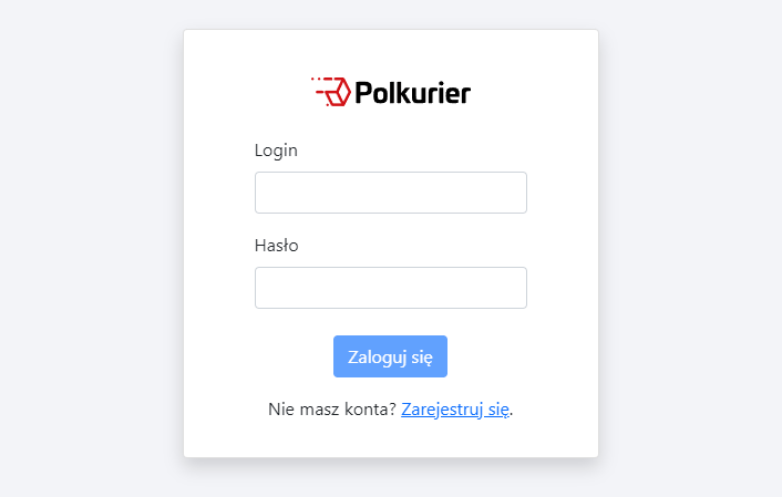 Panel administracyjny sklepu > Dodatki i integracje > Moje aplikacje > Polkurier.pl > Logowanie