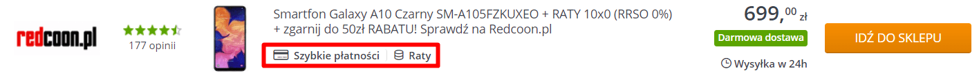 Przykład wyświetlania produktu na stronach platformy Skąpiec Przykład wyświetlania produktu na stronach platformy Skąpiec