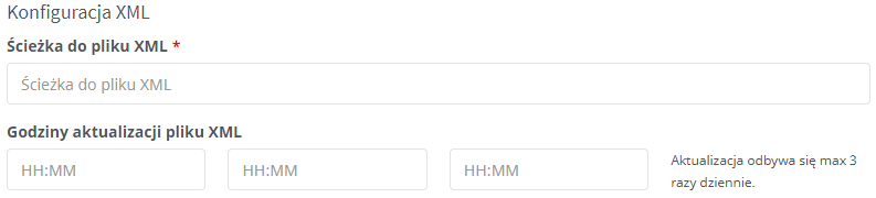 Ekran konfiguracji pliku XML w aplikacji Moneteasy Ekran konfiguracji pliku XML w aplikacji Moneteasy
