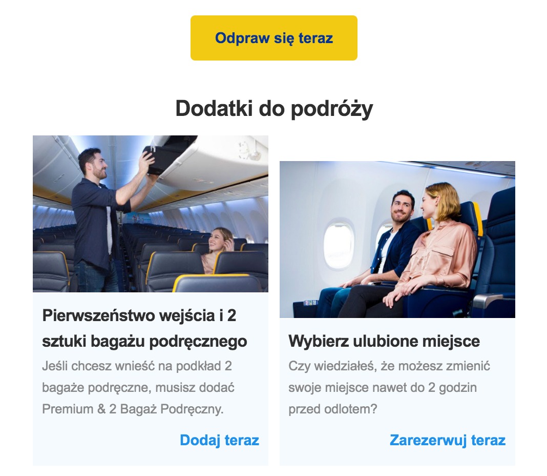 Jak Ryanair informuje klientów o odprawach?