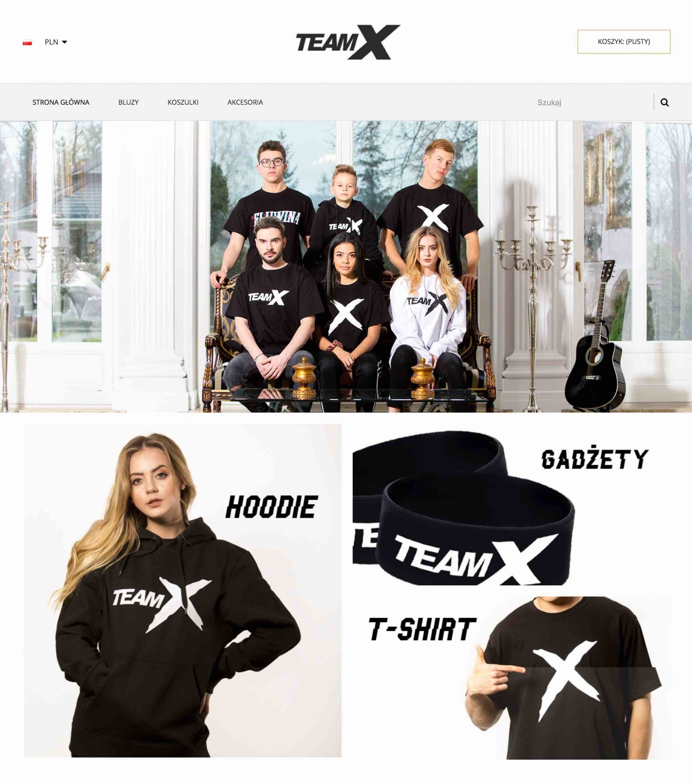Sklep Team X działa na oprogramowaniu Shoper Premium Oficjalny sklep internetowy Team X