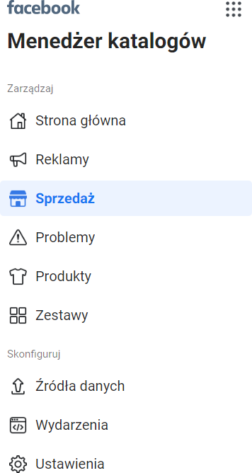 Wejdź do zakładki: Menedżer katalogów (lub Katalogi) na koncie firmowym, kliknij katalog i przejdź do sekcji: Sprzedaż
