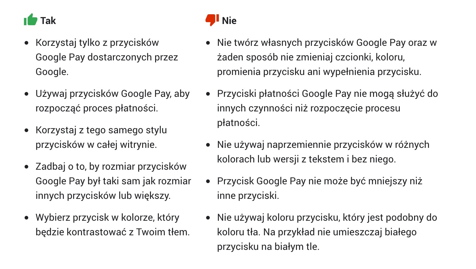 Jakich wytycznych należy przestrzegać przy usłudze GPay?